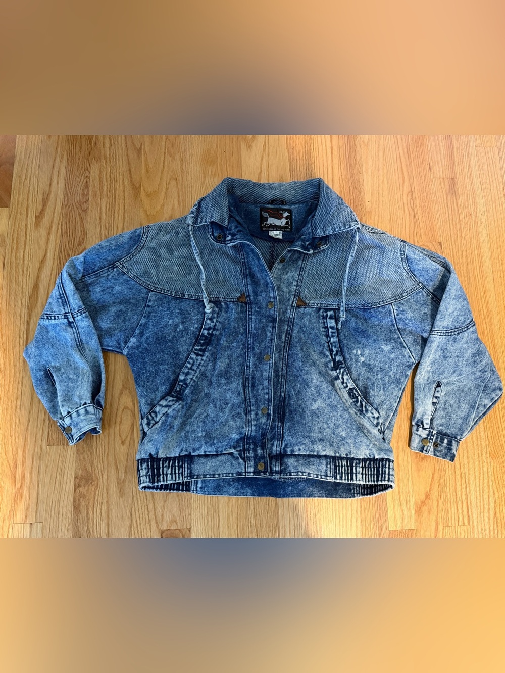 Vintage 1980s Ruth Douglas Denim Jacket, Acid Wash, L